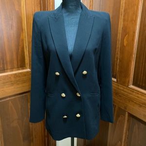 Zara Double Breasted Exaggerated Shoulder Blazer